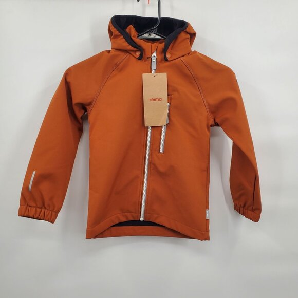 Reima Vantti Softshell Jacket Kids Size USA 6Y NWT Full Zip Cinnamon Brown - Picture 1 of 13